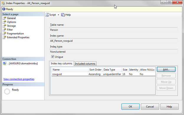 how to add index in sql server management studio